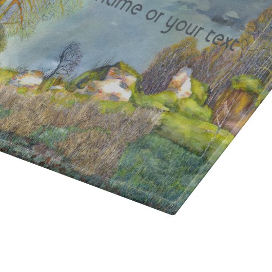 Planche À Découper Peinture à orage de printemps Aquarelle (Coin)