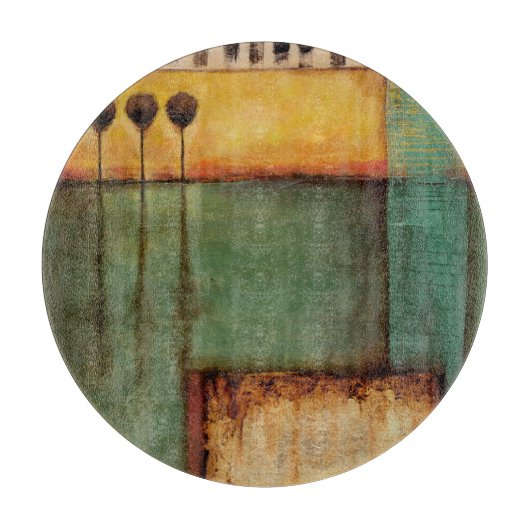 Planche À Découper Peinture Abstraite avec touches de piano (Devant)