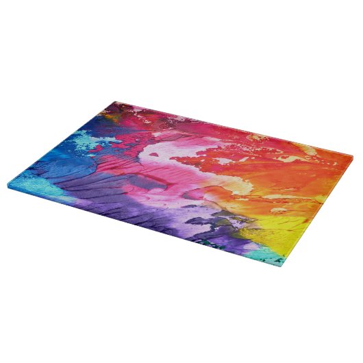 Planche À Découper Peinture Abstraite colorée (Coin)