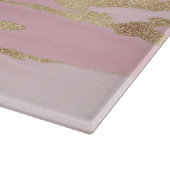 Planche À Découper Peinture Abstraite en marbre rose or (Coin)