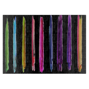 Planche À Découper Peinture Abstraite Peinture Colorée Brush Strokes 