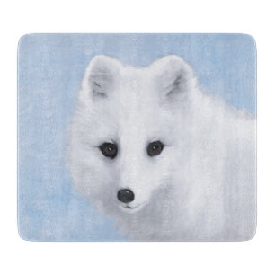 Planche À Découper Peinture Arctic Fox - Art original de la faune