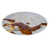 Planche À Découper Peinture blanche fêlée, voiture rouillée. (Coin)