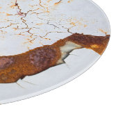 Planche À Découper Peinture blanche fêlée, voiture rouillée. (Coin)