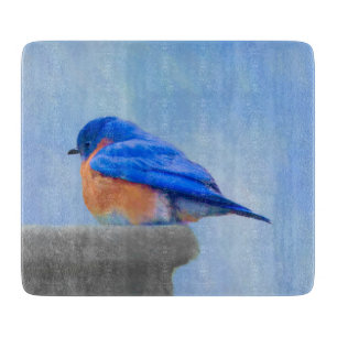Planche À Découper Peinture Bluebird - Art original pour oiseaux