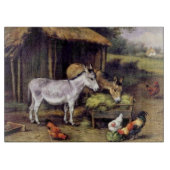 Planche À Découper Peinture d'animaux de ferme de poulet d'ânes (Devant)