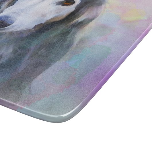 Planche À Découper Peinture d'aquarelle de chien gris (Coin)