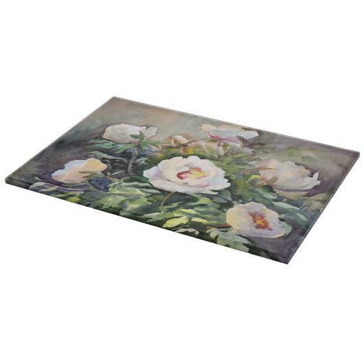 Planche À Découper Peinture d'aquarelle des belles fleurs (Coin)