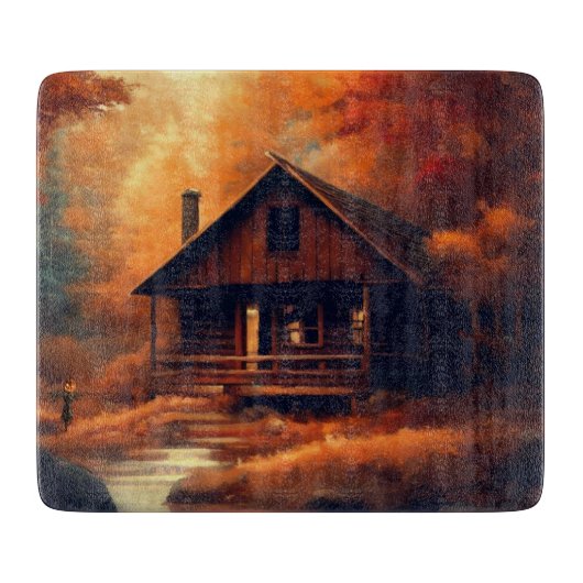 Planche À Découper Peinture d'automne/Halloween/rustique (Devant)