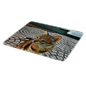 Planche À Découper Peinture de beau chat (Coin)