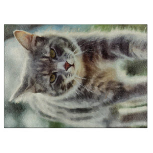 Planche À Découper Peinture de chat