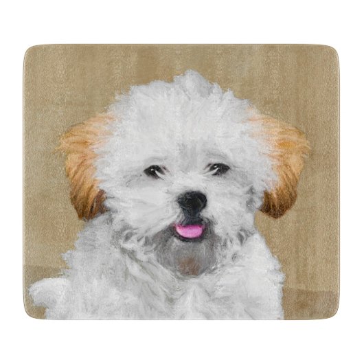 Planche À Découper Peinture de chiot Lhasa Apso - Art de chien origin (Devant)