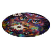 Planche À Découper Peinture de Chouette florale impressionniste (Coin)