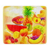 Planche À Découper Peinture de fruits exotiques tropicaux. Commandez (Devant)