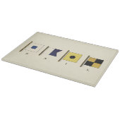 Planche À Découper Peinture de quatre drapeaux avec la voile écrite (Coin)