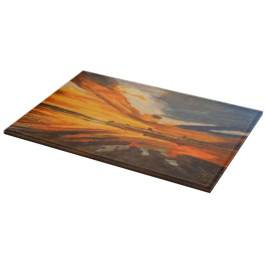 Planche À Découper Peinture de Scripps Pier, La Jolla, CA (Coin)