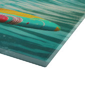 Planche À Découper Peinture de surf de plage de Cockapoo  (Coin)