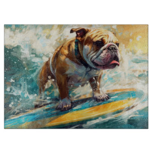 Planche À Découper Peinture de surf sur la plage de Bulldog