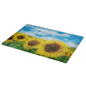 Planche À Découper Peinture de tournesols (Coin)