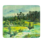 Planche À Découper peinture de vallée verte Aquarelle (Devant)