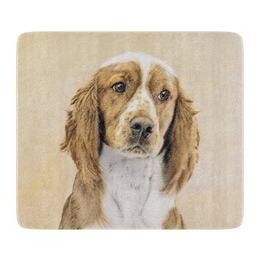 Planche À Découper Peinture d'espagnol Welsh Springer - Art original  (Devant)