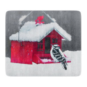 Planche À Découper Peinture Downy Woodpecker - Art original pour oise