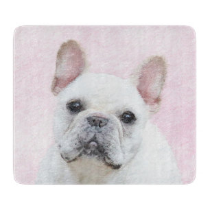 Planche À Découper Peinture française de Bulldog (Crème/Blanc) - Art 