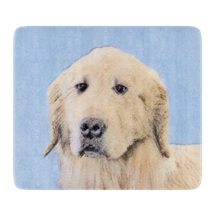 Planche À Découper Peinture Golden Retriever - Joli art original chie