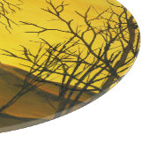 Planche À Découper Peinture gouache : ciel jaune, marron. (Coin)