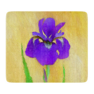 Planche À Découper Peinture Iris à pois pourpre - Chien original mign