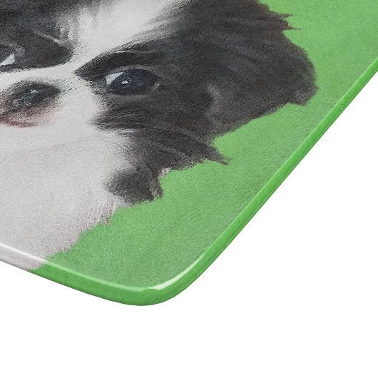 Planche À Découper Peinture japonaise de chiot - Art original de chie (Coin)