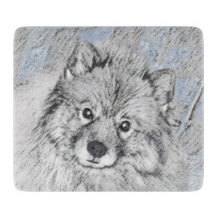 Planche À Découper Peinture Keeshond Beth - Joli art original chien