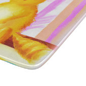 Planche À Découper Peinture Mignonne D'Un Chat Tenant Une Brosse. Com (Coin)