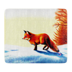 Planche À Découper Peinture mignonne d'un Renard Rouge. Commandez dès