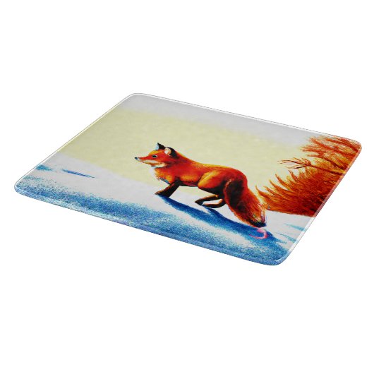 Planche À Découper Peinture mignonne d'un Renard Rouge. Commandez dès (Coin)