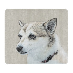 Planche À Découper Peinture norvégienne Lundehund - Art original chie