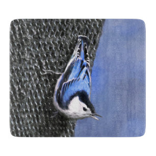 Planche À Découper Peinture Nuthatch à poitrine blanche Art original