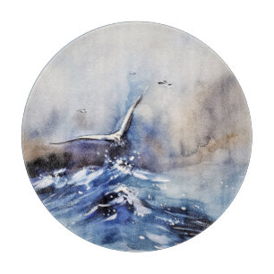 Planche à découper peinture océan