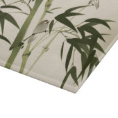 Planche À Découper Peinture orientale de style, branches en bambou (Coin)