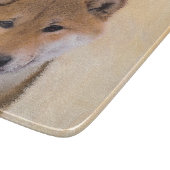 Planche À Découper Peinture Shiba Inu (Rouge) - Art Chien original (Coin)