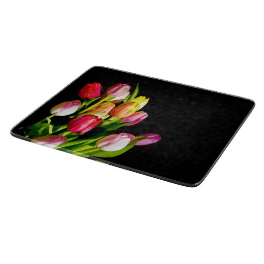 Planche À Découper Peinture Tulip - Art Fleur original (Coin)