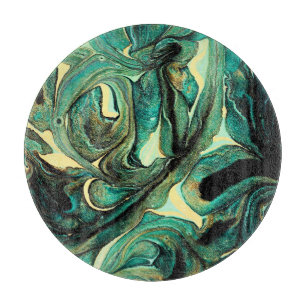 Planche À Découper Peintures acryliques aquamarines : arrière - plan 