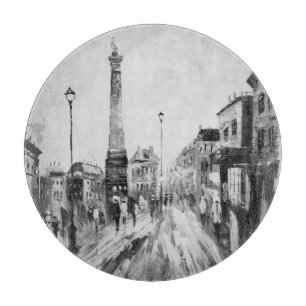 Planche À Découper Peintures artistiques en noir et blanc.