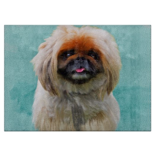 Planche À Découper Pekingese Chien Aquarelle Art Portrait (Devant)