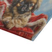 Planche À Découper Pékinois Noël Festif (Coin)