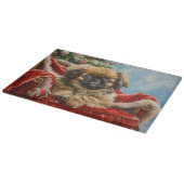 Planche À Découper Pékinois Noël Festif (Coin)