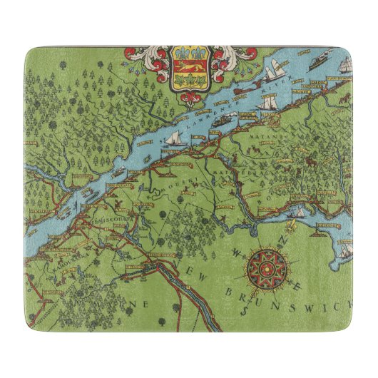 Planche À Découper Péninsule de Gaspé, carte du Canada (Devant)
