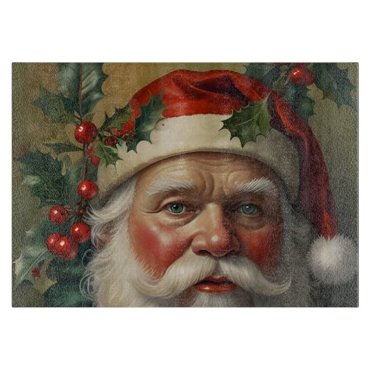 Planche À Découper Père Noël Avec Mistletoe (Devant)
