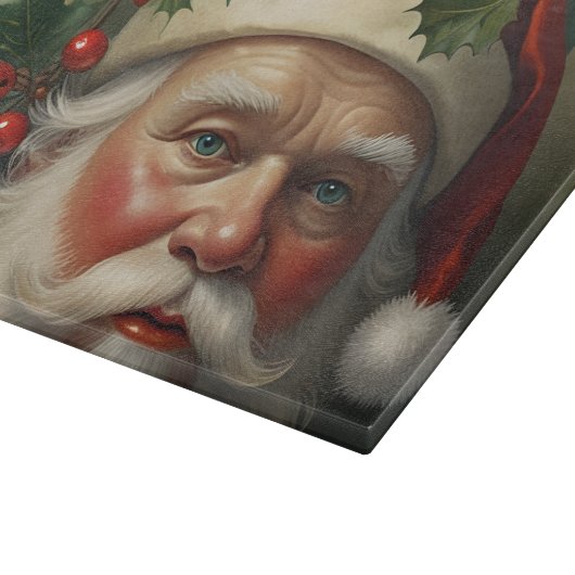 Planche À Découper Père Noël Avec Mistletoe (Coin)