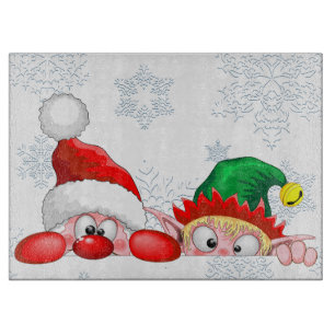 Planche À Découper Père Noël et Elfe Personnages mignons et drôles qu
